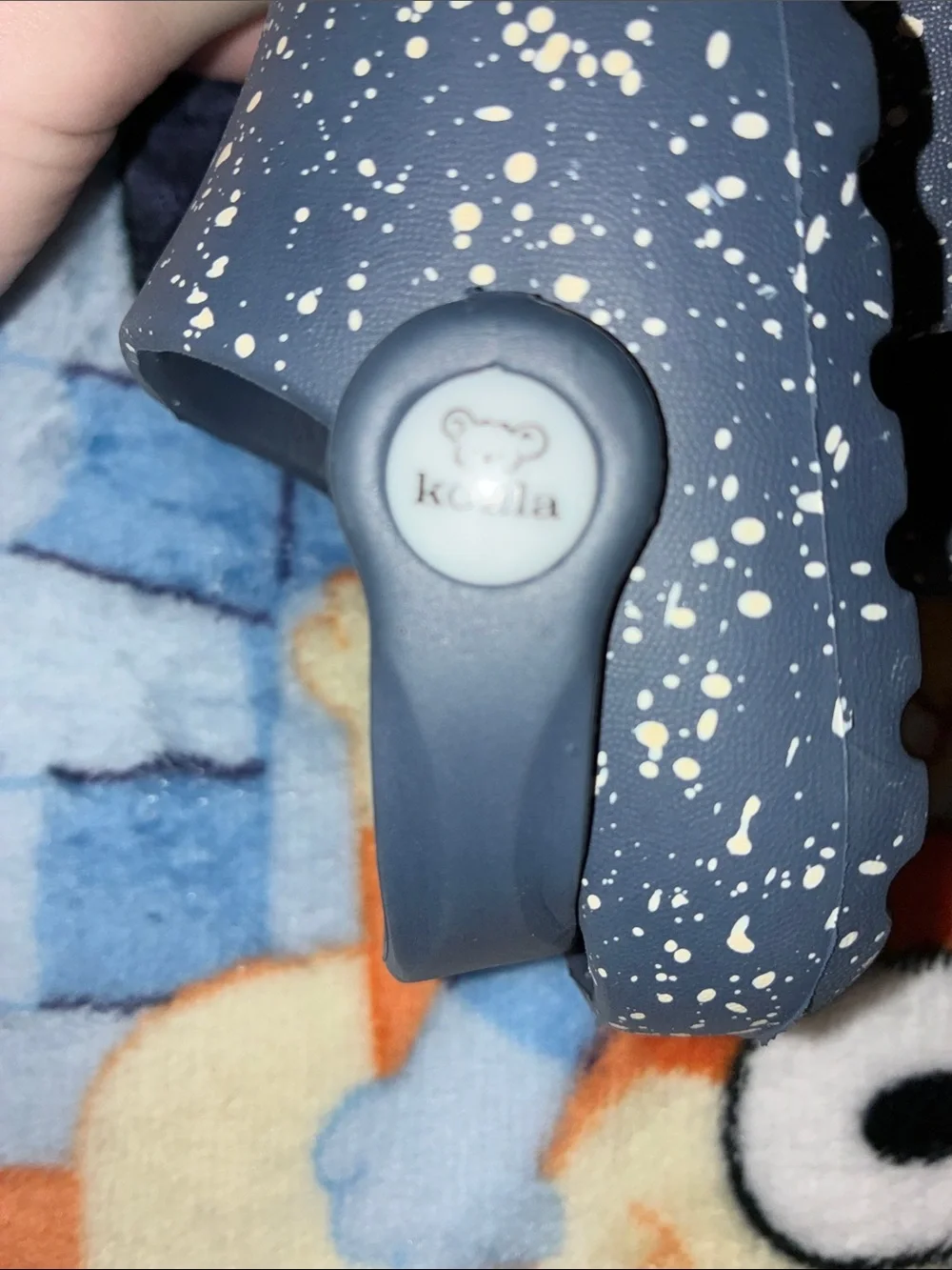 Kids Navy Blue Speckled Slide Sandals